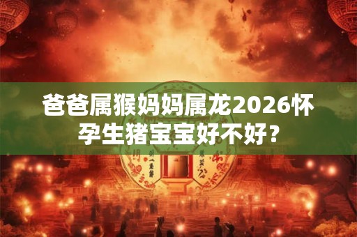 爸爸属猴妈妈属龙2026怀孕生猪宝宝好不好？