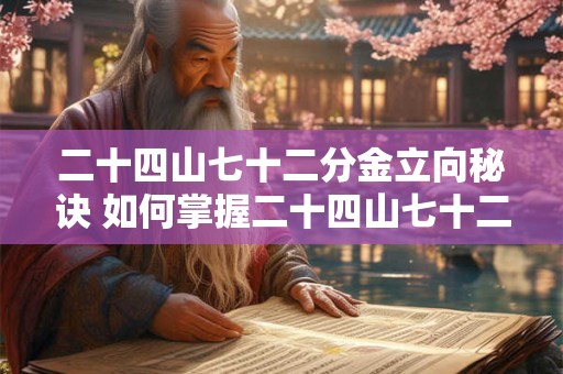二十四山七十二分金立向秘诀 如何掌握二十四山七十二分金立向秘诀
