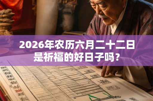 2026年农历六月二十二日是祈福的好日子吗？