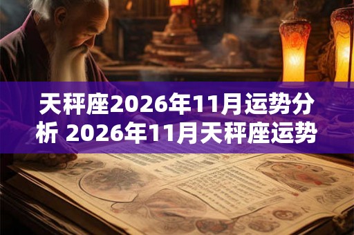 天秤座2026年11月运势分析 2026年11月天秤座运势运程详解