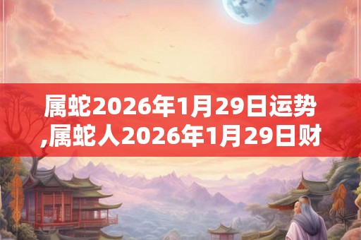 属蛇2026年1月29日运势,属蛇人2026年1月29日财运,生肖蛇2026年1月29日运势