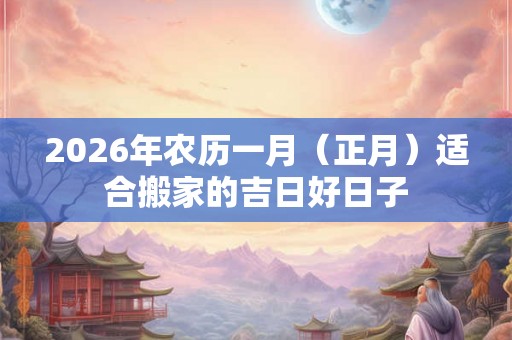 2026年农历一月(正月)适合搬家的吉日好日子 2026年农历一月(正月)适合搬家的吉日好日子