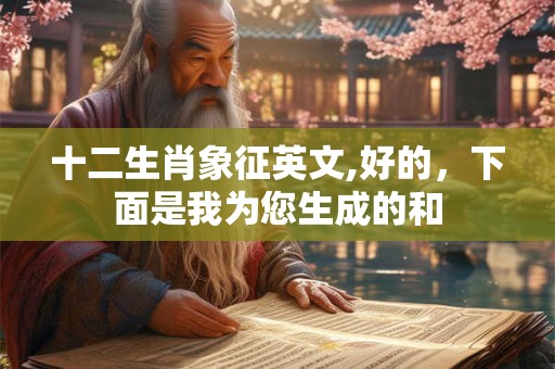 十二生肖象征英文,好的，下面是我为您生成的和