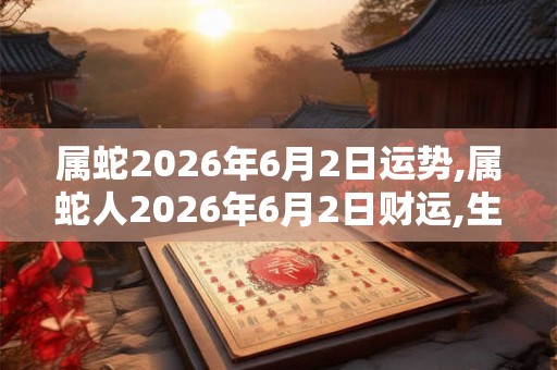 属蛇2026年6月2日运势,属蛇人2026年6月2日财运,生肖蛇2026年6月2日运势 属蛇2026年6月2日运势,属蛇人2026年6月2日财运,生肖蛇2026年6月2日运势