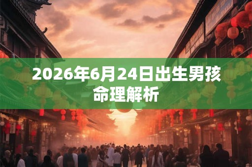 2026年6月24日出生男孩命理解析