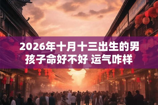 2026年十月十三出生的男孩子命好不好 运气咋样