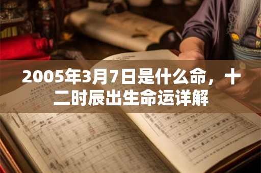 2005年3月7日是什么命，十二时辰出生命运详解