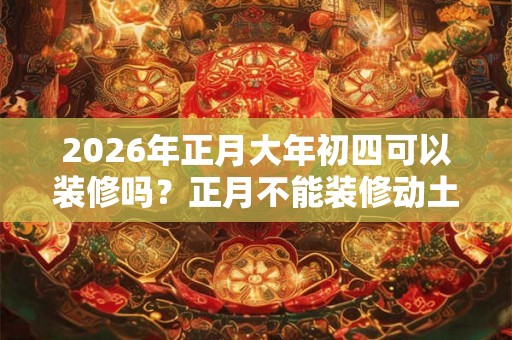2026年正月大年初四可以装修吗?正月不能装修动土吗? 2026年正月大年初四可以装修吗?正月不能装修动土吗?