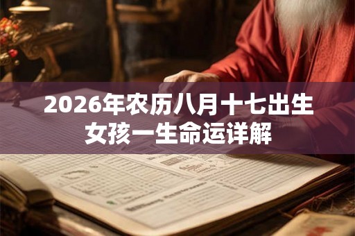 2026年农历八月十七出生女孩一生命运详解