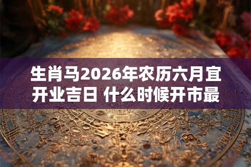 生肖马2026年农历六月宜开业吉日 什么时候开市最吉利 生肖马2026年农历六月宜开业吉日 什么时候开市最吉利