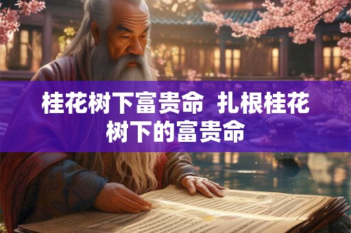 桂花树下富贵命  扎根桂花树下的富贵命