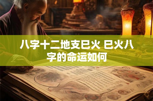 八字十二地支巳火 巳火八字的命运如何