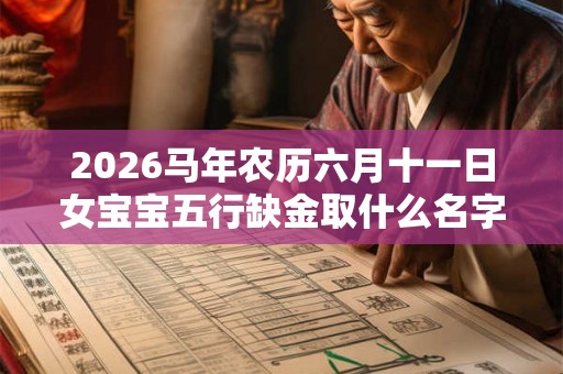 2026马年农历六月十一日女宝宝五行缺金取什么名字好？