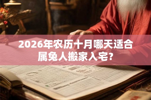 2026年农历十月哪天适合属兔人搬家入宅？