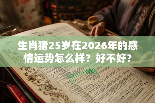 生肖猪25岁在2026年的感情运势怎么样？好不好？