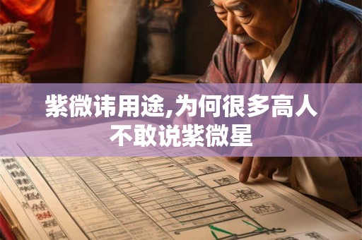 紫微讳用途,为何很多高人不敢说紫微星
