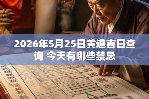 2026年5月25日黄道吉日查询 今天有哪些禁忌