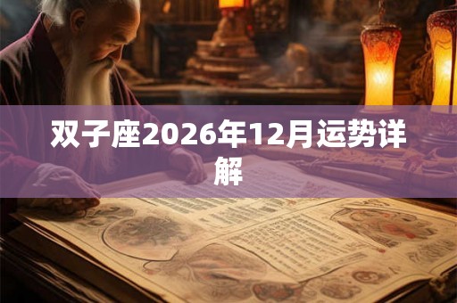 双子座2026年12月运势详解