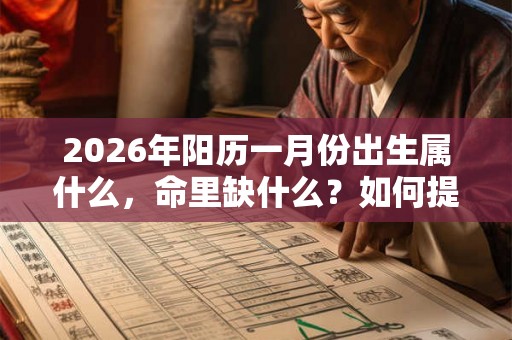2026年阳历一月份出生属什么，命里缺什么？如何提升运势？