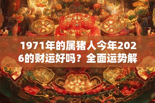 1971年的属猪人今年2026的财运好吗？全面运势解析