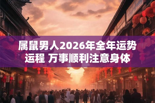 属鼠男人2026年全年运势运程 万事顺利注意身体