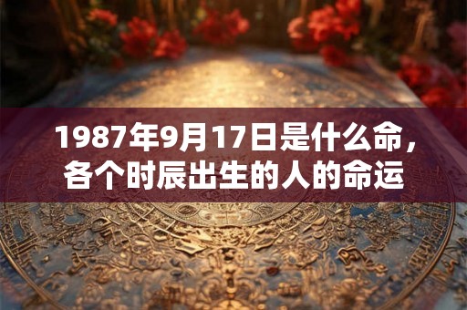 1987年9月17日是什么命,各个时辰出生的人的命运 1987年9月17日是什么命,各个时辰出生的人的命运
