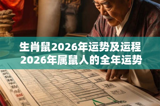 生肖鼠2026年运势及运程 2026年属鼠人的全年运势