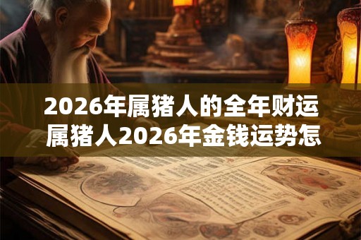 2026年属猪人的全年财运 属猪人2026年金钱运势怎么样