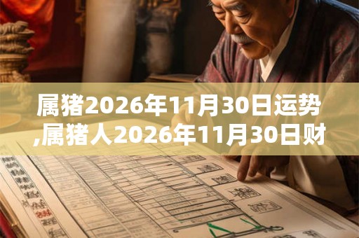 属猪2026年11月30日运势,属猪人2026年11月30日财运,生肖猪2026年11月30日运势