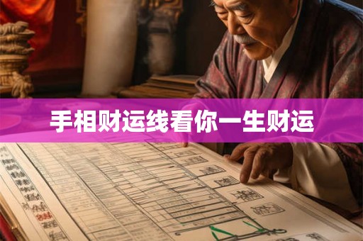 手相财运线看你一生财运