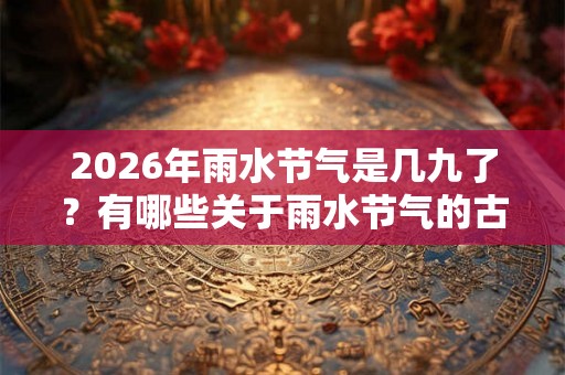 2026年雨水节气是几九了？有哪些关于雨水节气的古诗？