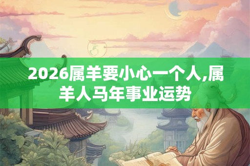 2026属羊要小心一个人,属羊人马年事业运势