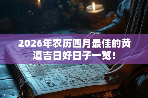 2026年农历四月最佳的黄道吉日好日子一览! 2026年农历四月最佳的黄道吉日好日子一览!
