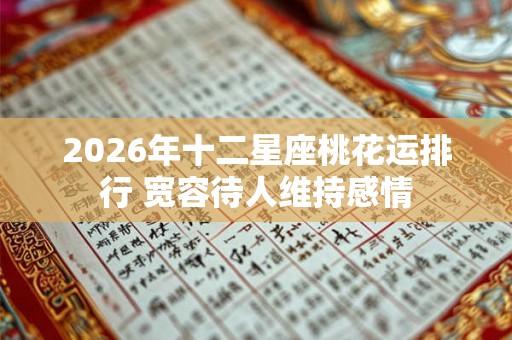2026年十二星座桃花运排行 宽容待人维持感情