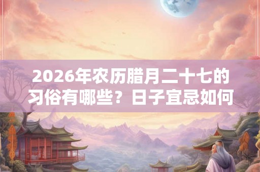 2026年农历腊月二十七的习俗有哪些？日子宜忌如何？