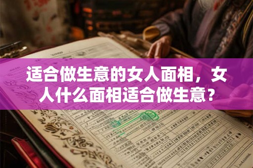 适合做生意的女人面相，女人什么面相适合做生意？
