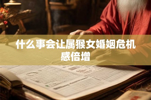 什么事会让属猴女婚姻危机感倍增