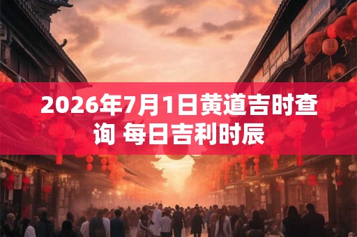 2026年7月1日黄道吉时查询 每日吉利时辰