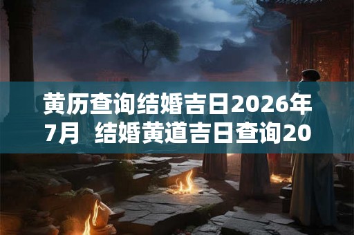 黄历查询结婚吉日2026年7月  结婚黄道吉日查询2026年7月