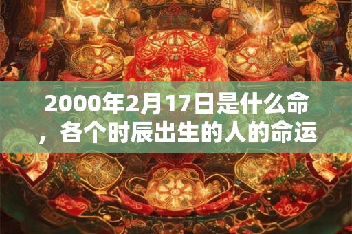 2000年2月17日是什么命，各个时辰出生的人的命运