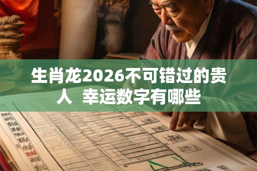 生肖龙2026不可错过的贵人  幸运数字有哪些