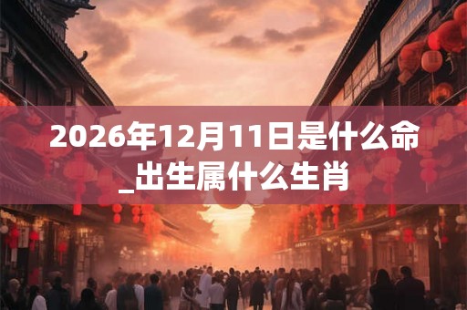 2026年12月11日是什么命_出生属什么生肖
