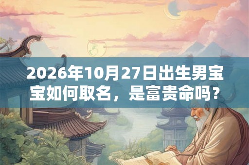2026年10月27日出生男宝宝如何取名，是富贵命吗？