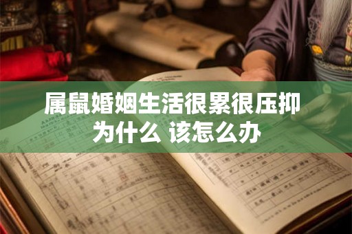 属鼠婚姻生活很累很压抑 为什么 该怎么办