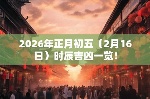 2026年正月初五（2月16日）时辰吉凶一览！
