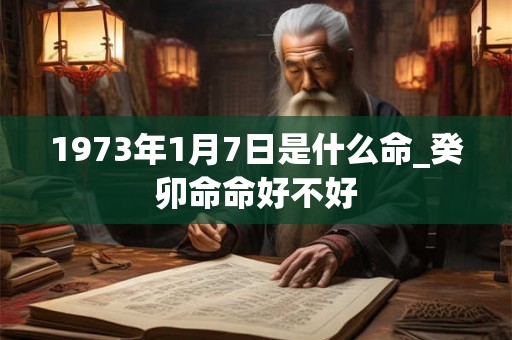 1973年1月7日是什么命_癸卯命命好不好