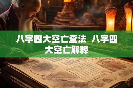 八字四大空亡查法  八字四大空亡解释