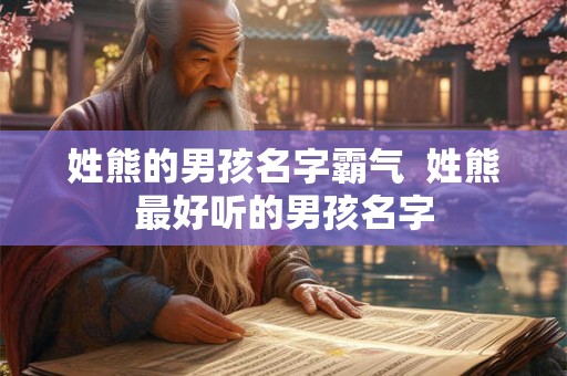 姓熊的男孩名字霸气  姓熊最好听的男孩名字