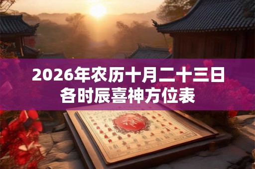 2026年农历十月二十三日各时辰喜神方位表