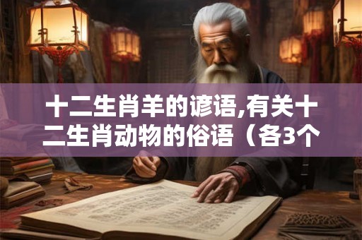 十二生肖羊的谚语,有关十二生肖动物的俗语(各3个) 十二生肖羊的谚语,有关十二生肖动物的俗语(各3个)